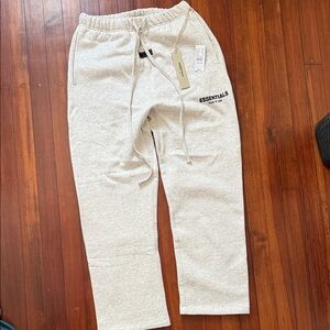 Essentials Light Oatmeal Gray Sweatpants